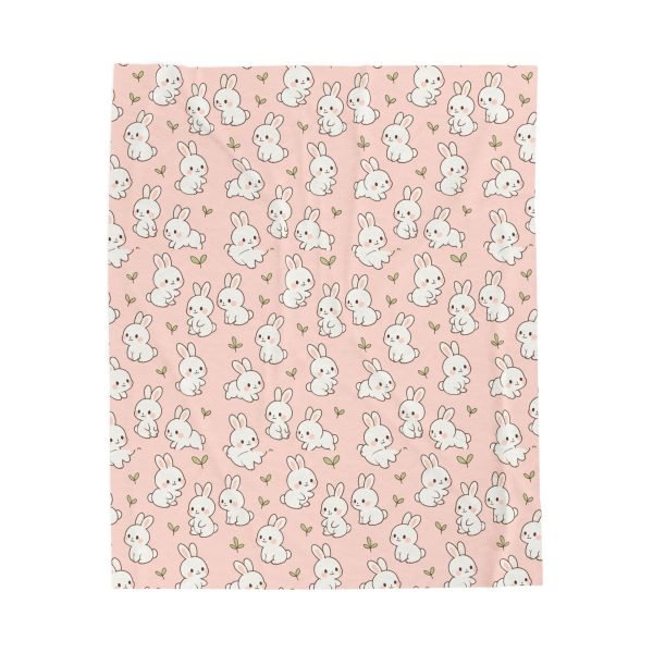 Cozy Bunny Blanket - Soft Pink and White Cuddly Decor